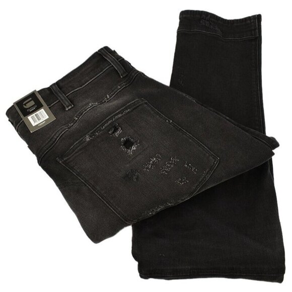 G STAR RAW Mens Vintage Mold Aged Black 5620 3D Zip Knee Slim Jeans 34 34 NWT
